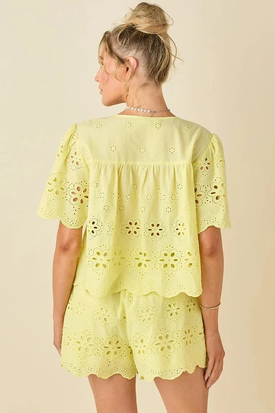 Lemon Drop Blouse Top Baby Pink