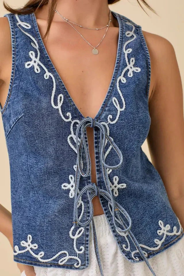 Meadowlight Vest top main strip