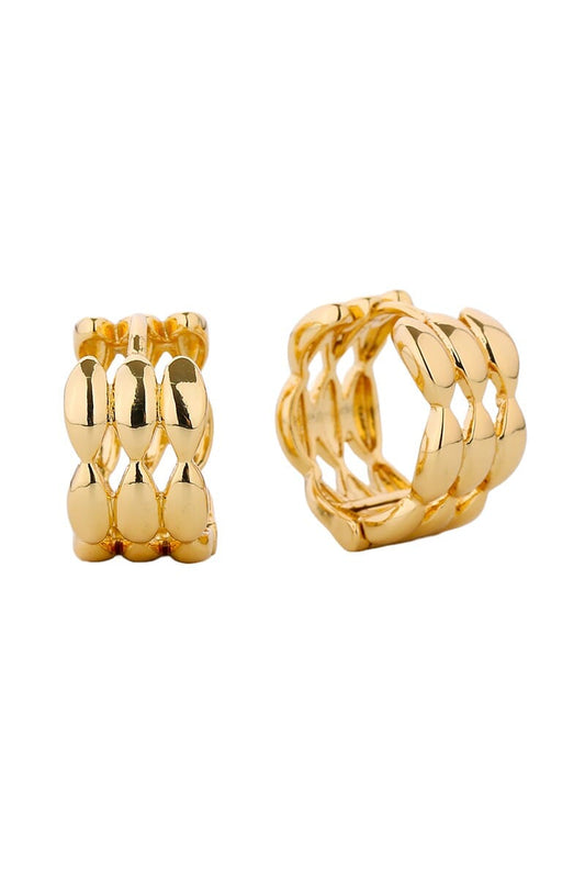 14K Gold Dipped Mini Hoop Earrings Earrings Fashion City 
