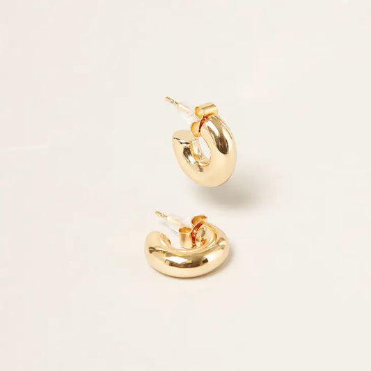 14K Gold Dipped Mini Hoop Earrings Earrings Fashion City Gold 