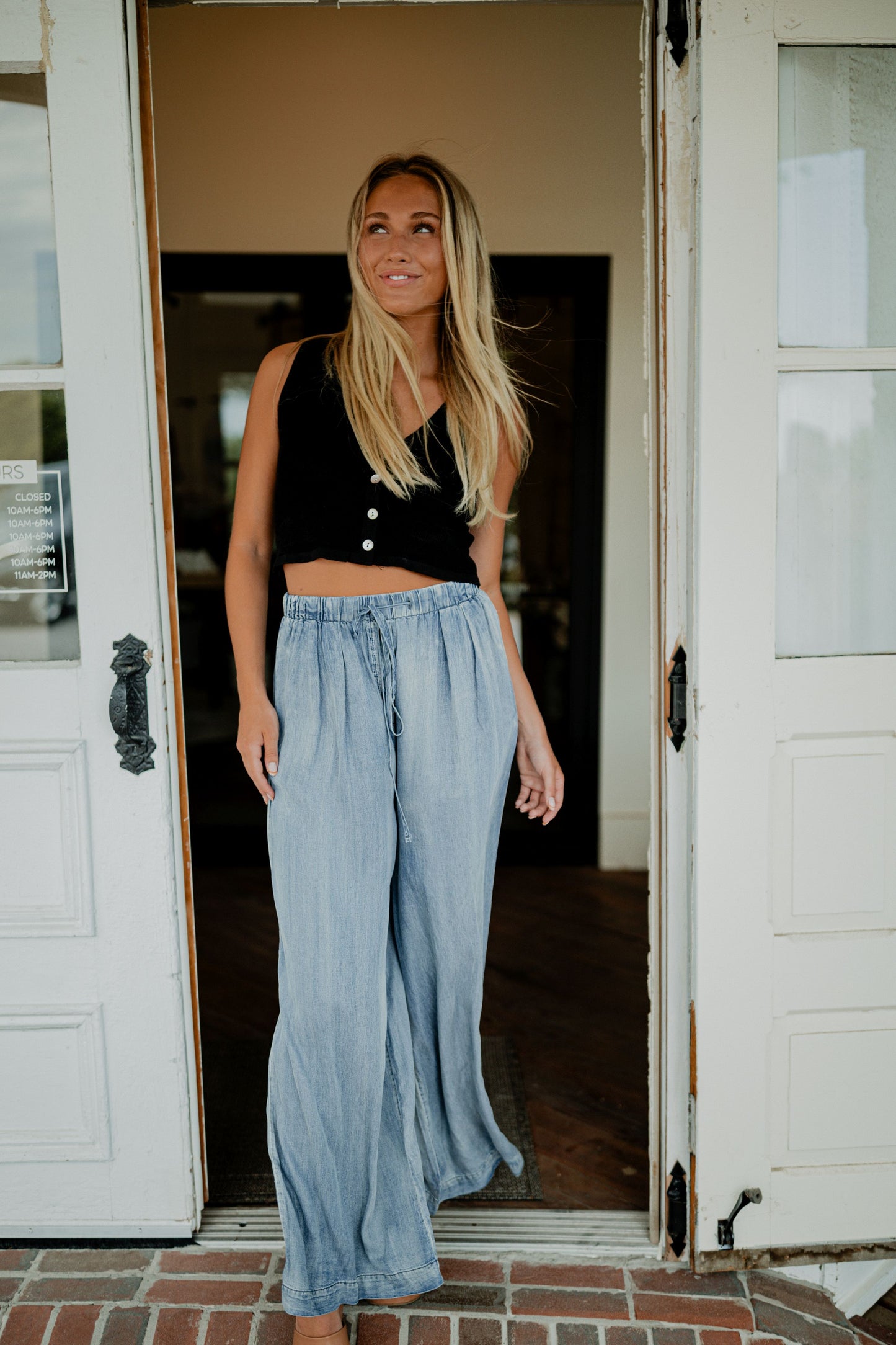 Charlotte Wide Leg Denim Pants