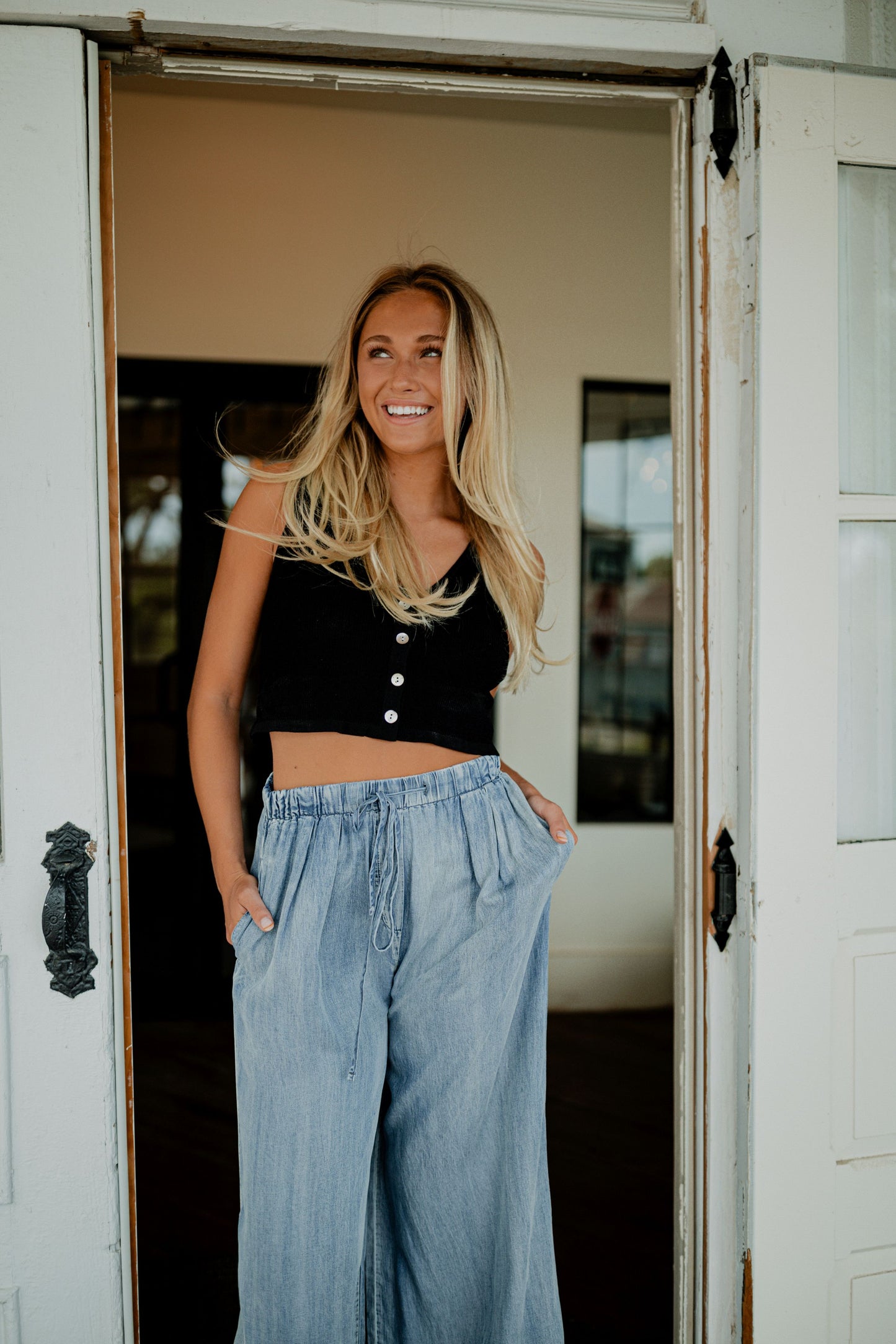 Charlotte Wide Leg Denim Pants