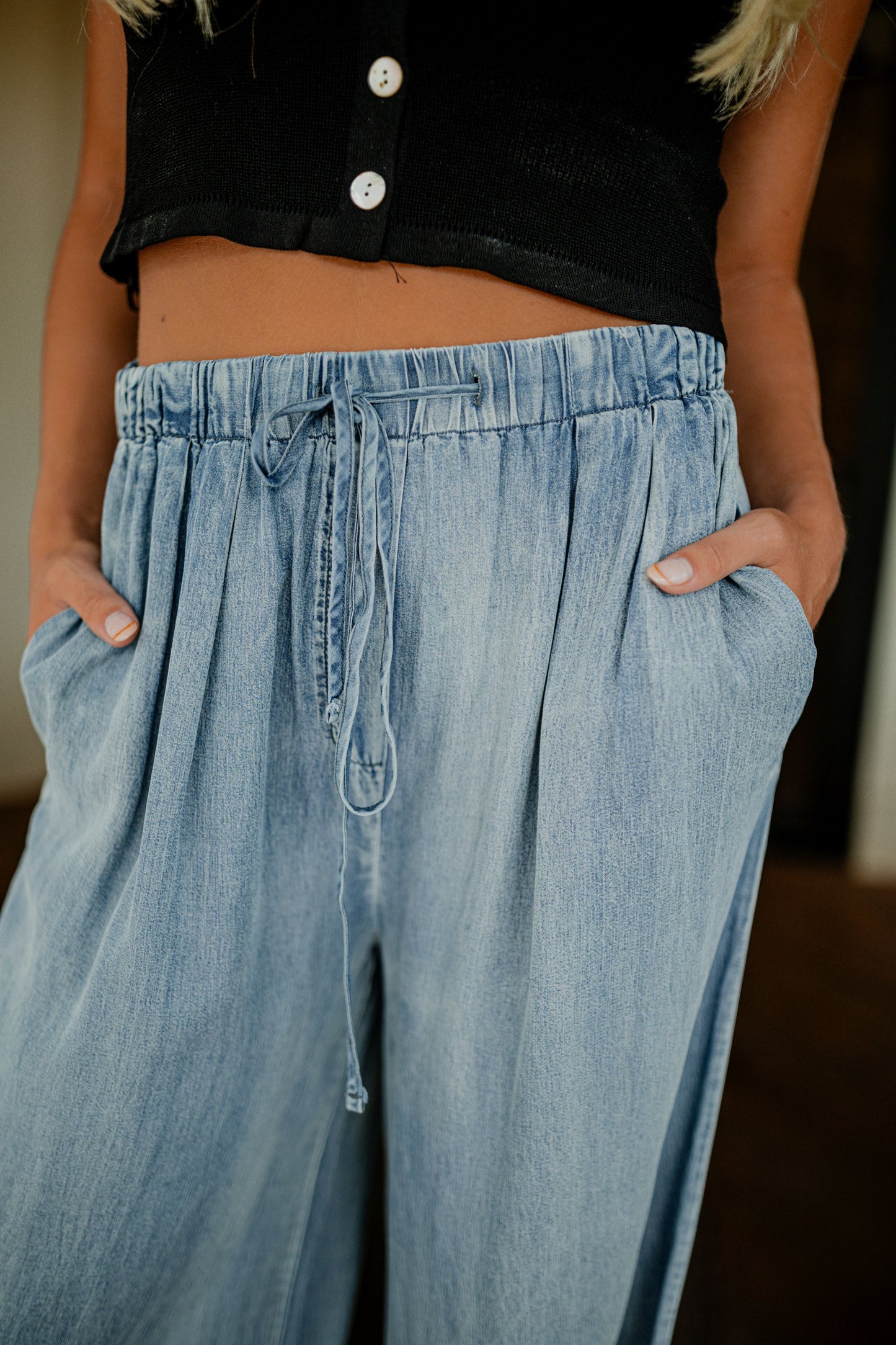 Charlotte Wide Leg Denim Pants