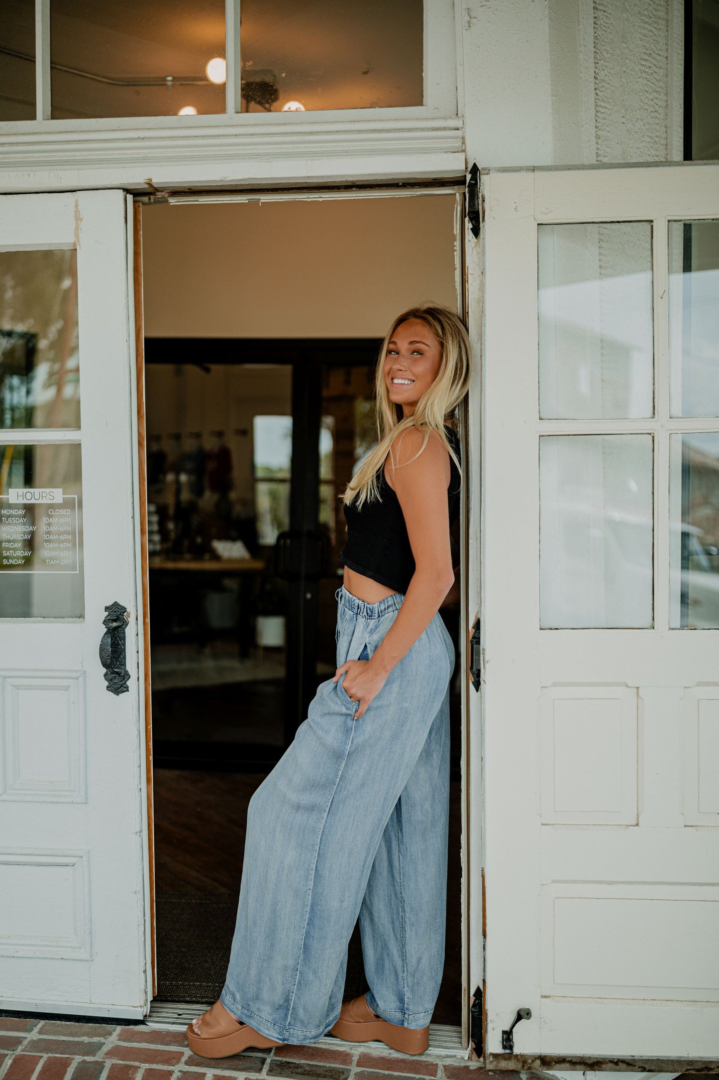 Charlotte Wide Leg Denim Pants