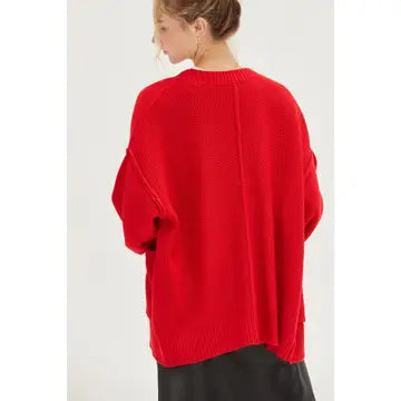 All Time Fav Red Knit Cardigan Sweater Hyfve 