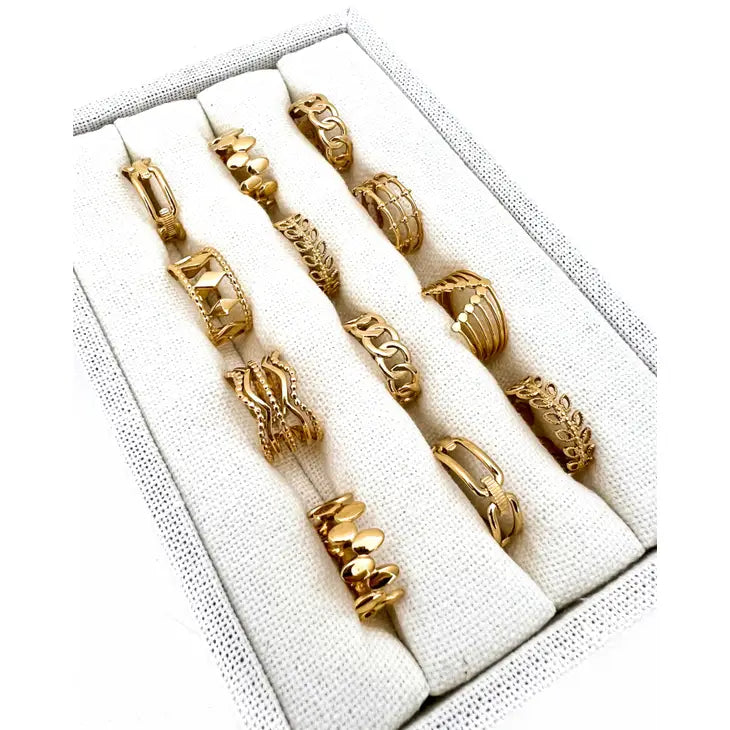 Assorted Adjustable Gold Rings beljoy 