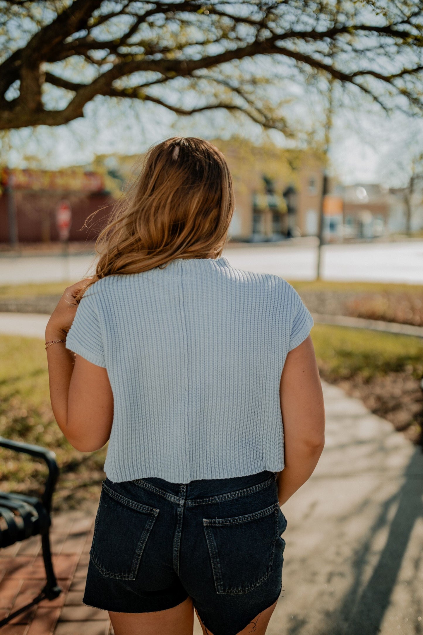 Baby Blue Sweater Top Top miou muse 