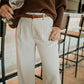 Baylee Straight Leg Trousers Pants ee: some Small Oatmeal 