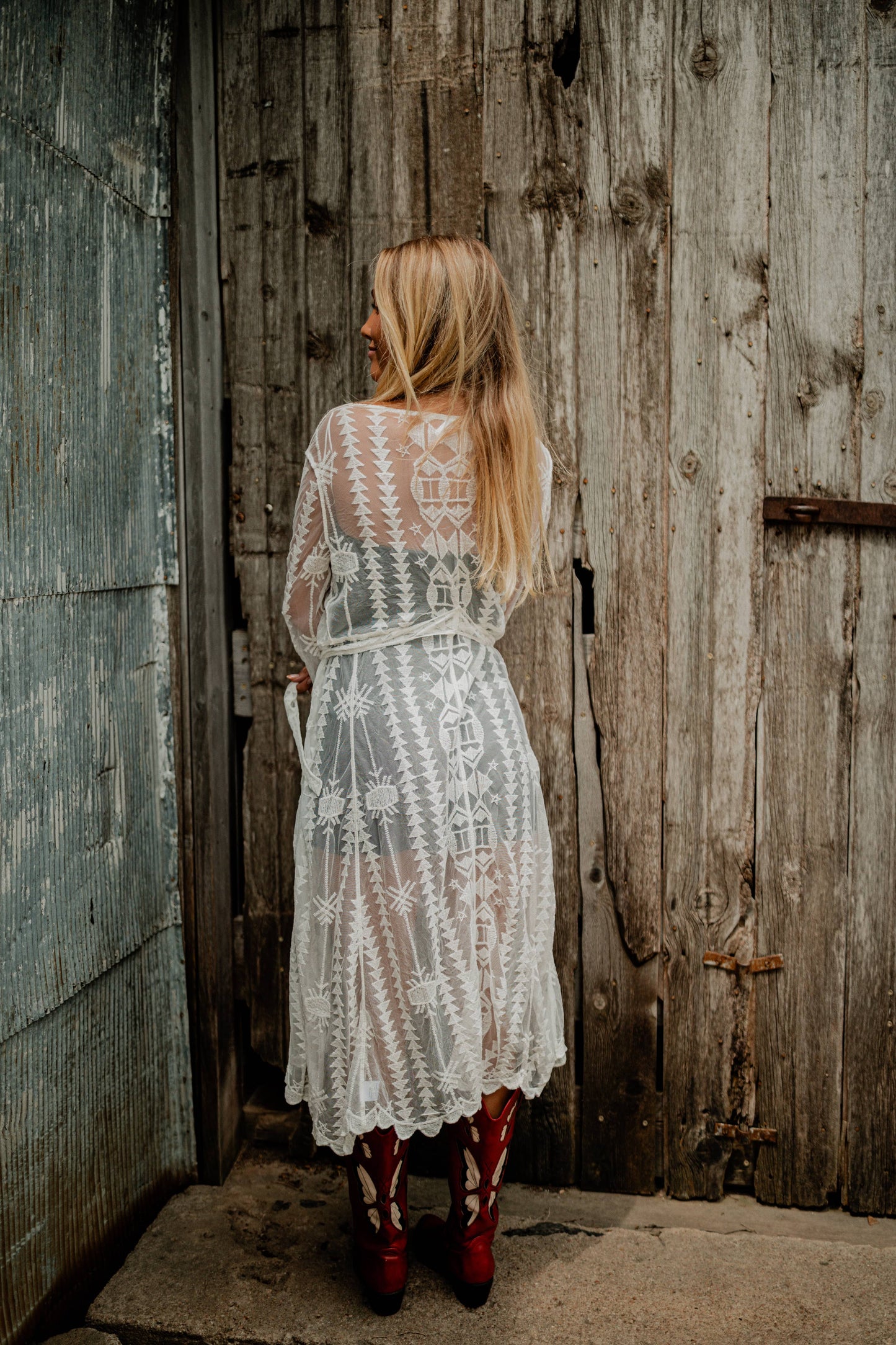 BOHO Lace Duster bluivy 