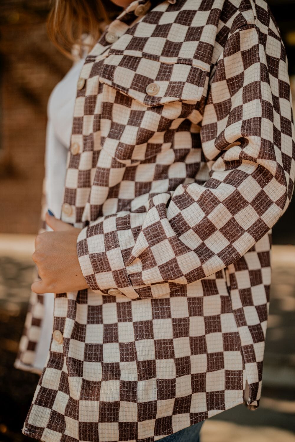 Camryn Checkered Shacket Jacket Baevly 