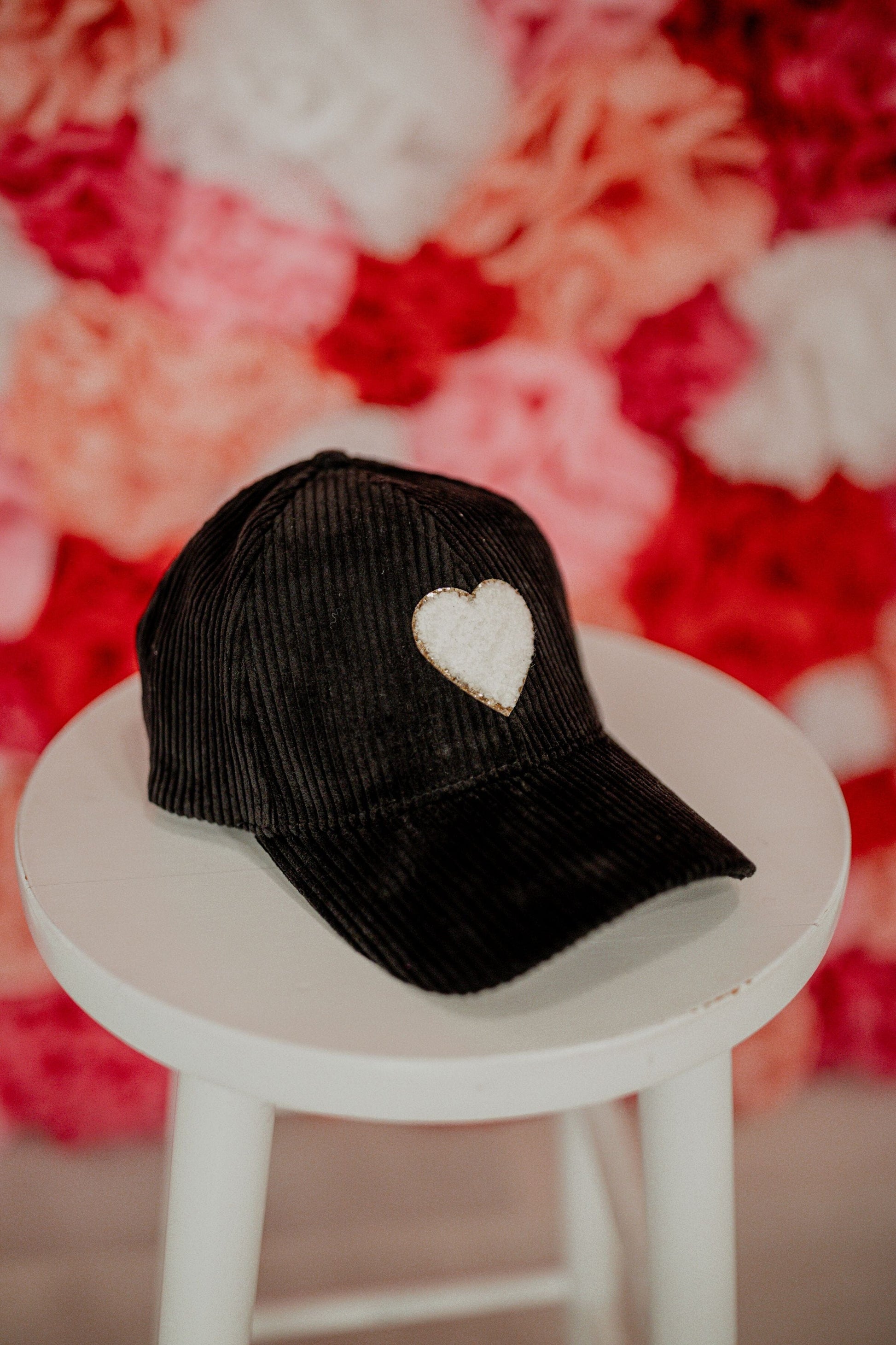 Chenille Heart Corduroy Hat Hats Fashion City 