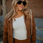 Cocoa Brown Zip Up Hoodie Sweatshirt Mono B 