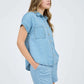 Collins Stripe Button-Up Top blu pepper 