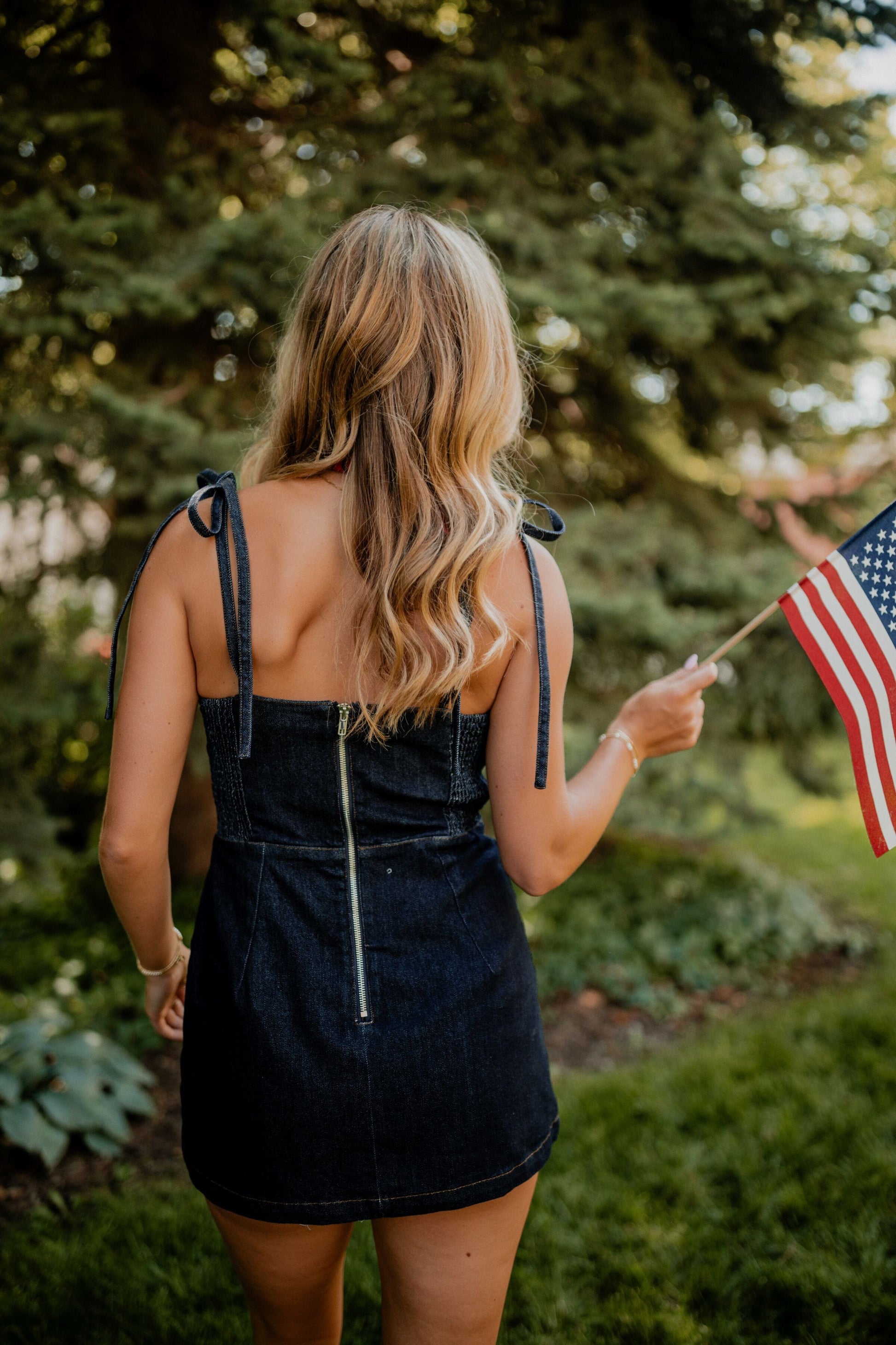 Danny Denim Mini Romper Dresses sky to moon 