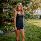 Danny Denim Mini Romper Dresses sky to moon 