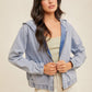 Emery Denim Bomber Jacket hem and thread 