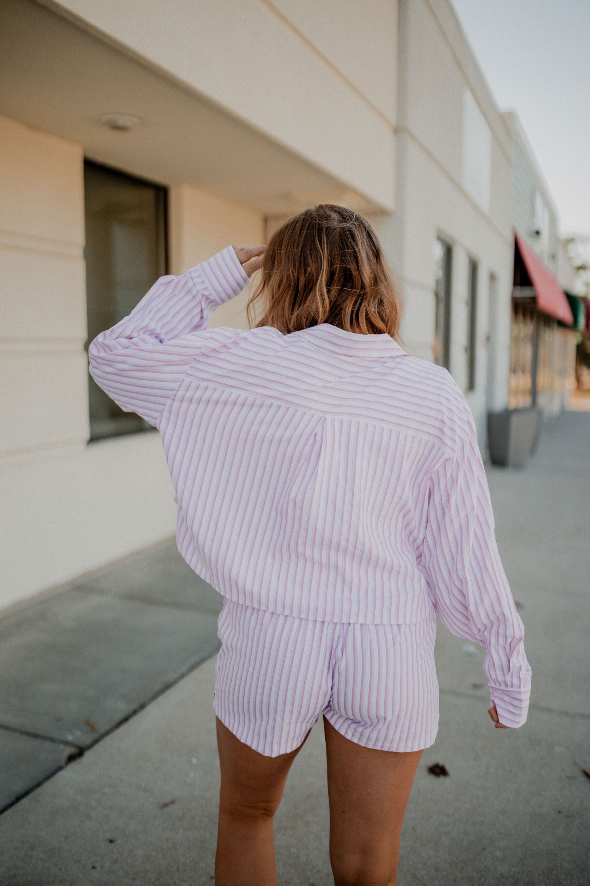 Erin Striped Button Up Top Top Tic Toc 