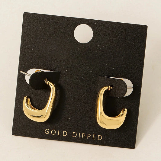 Gold Dipped Abstract Hoops Earrings fame 