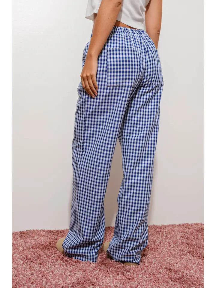 In the Navy Gingham Pants Pants pretty garbage 