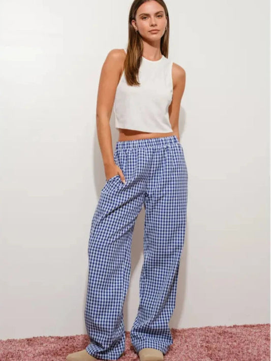 In the Navy Gingham Pants Pants pretty garbage 