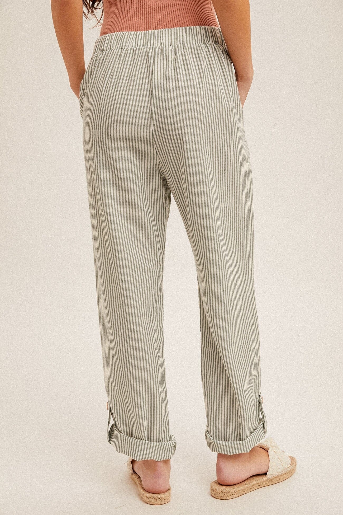 Isla Striped Pants Pants hem and thread 