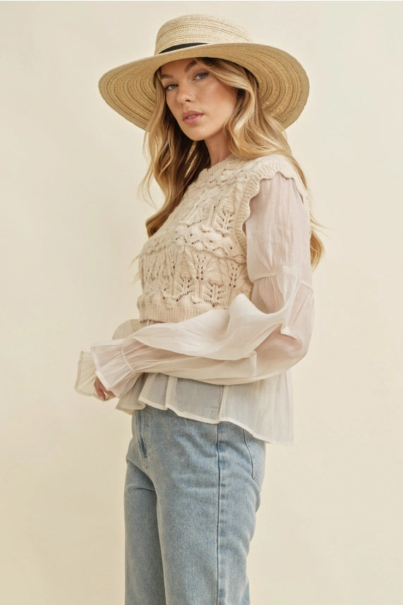 Jenna Crochet Layered Top Top cloud ten 