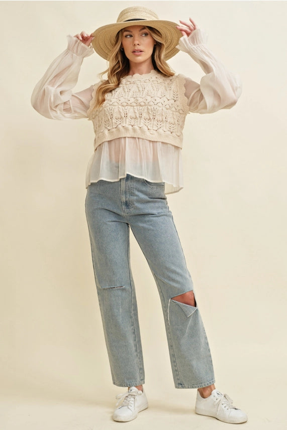 Jenna Crochet Layered Top Top cloud ten 