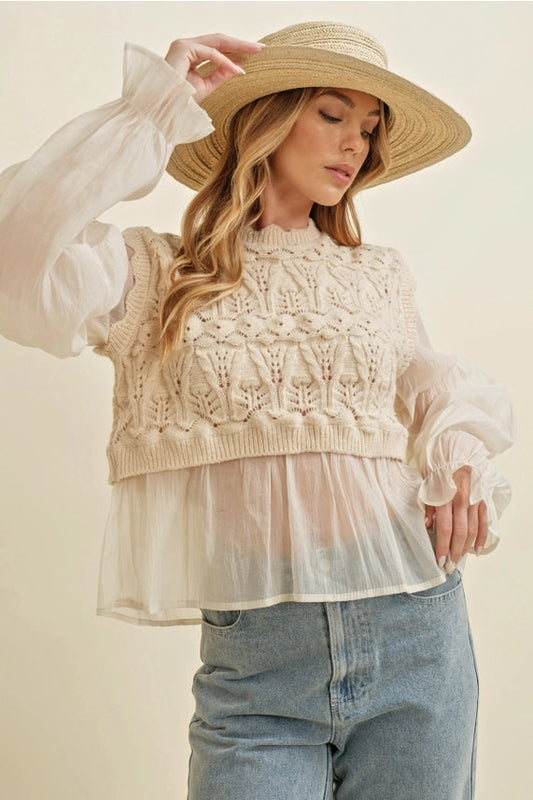 Jenna Crochet Layered Top Top cloud ten 