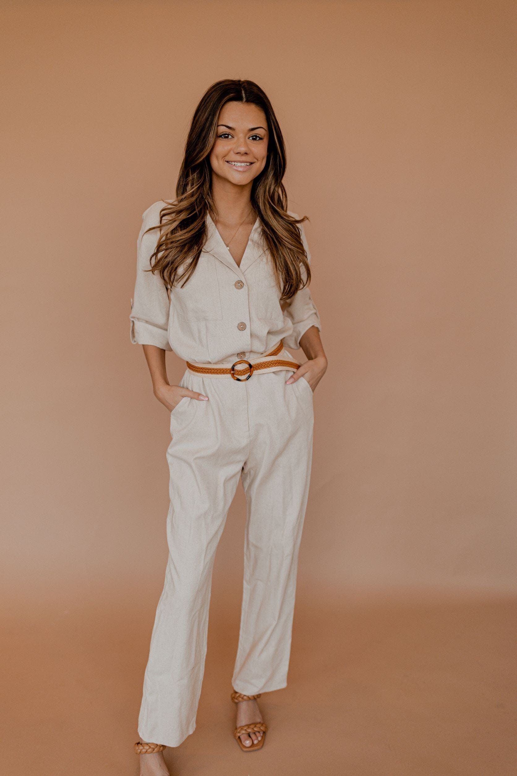 Josie Linen Jumpsuit Pants Fray Clothing 