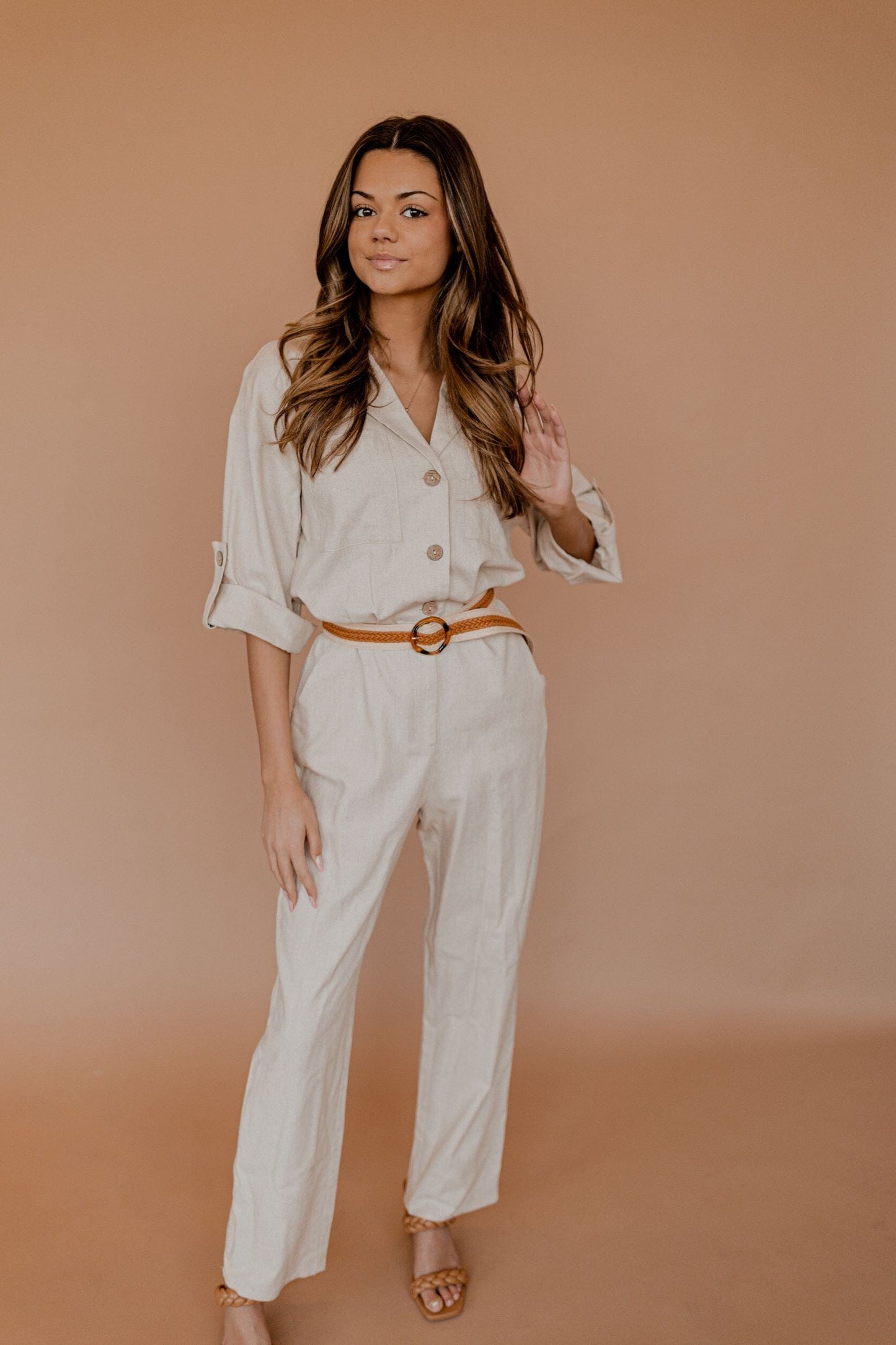 Josie Linen Jumpsuit Pants Fray Clothing 