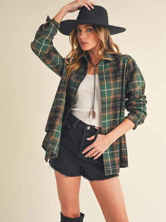 Katie Flannel Shirt Top Aemi & Co 