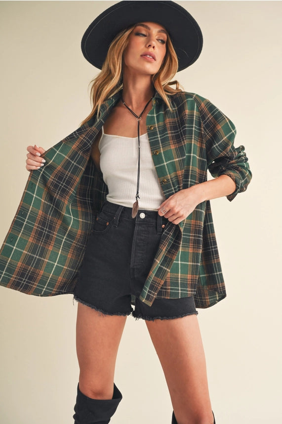 Katie Flannel Shirt Top Aemi & Co 