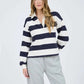 Larchmont Book Club Rugby Polo Sweatshirt blu pepper 