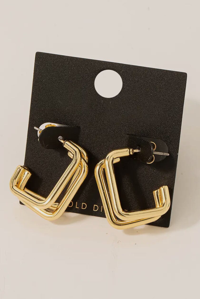 Layered Square Hoop Earrings Earrings fame 