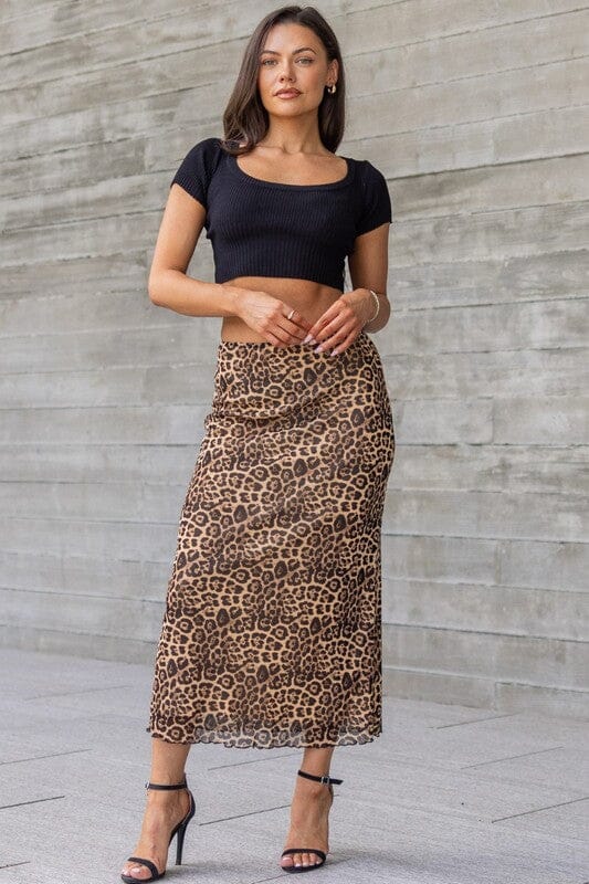 Leopard Midi Skirt skirt Verte 