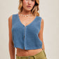 Lila V-Neck Sweater Vest Top hem and thread 