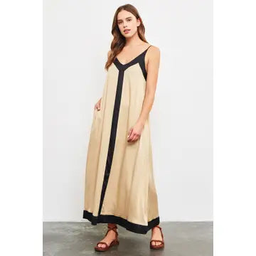 Luna Color Block Maxi Dress Dresses mustard seed 