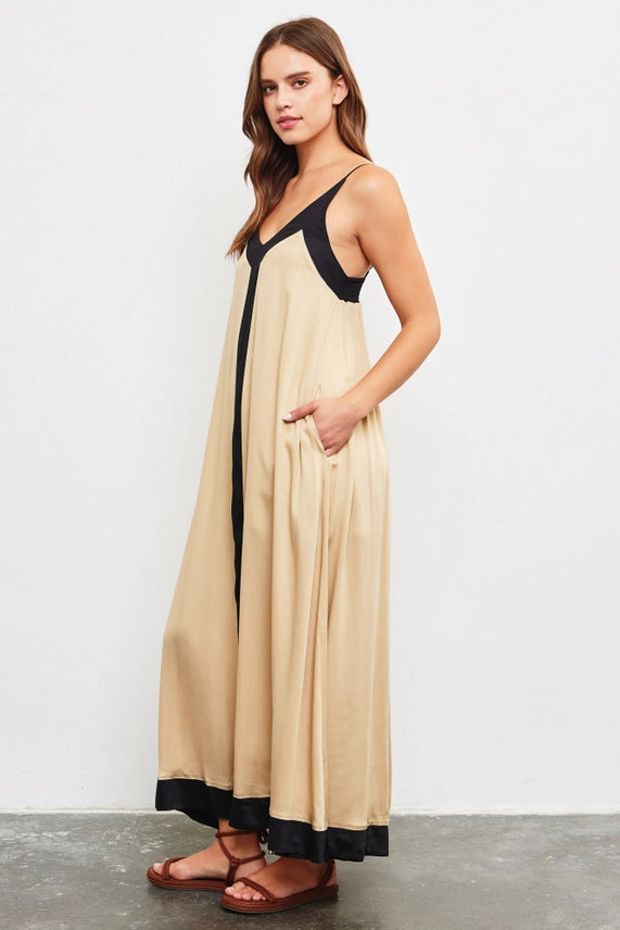 Luna Color Block Maxi Dress Dresses mustard seed 