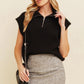 Mountain Side Half Zip Sweater Vest Top cloud ten 