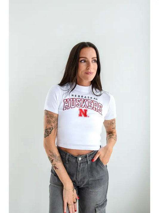 Nebraska Baby Tee Top gameday social 