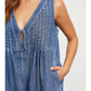 Oaklie Denim Romper romper mustard seed 