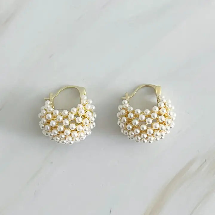 Pearl Hoop Earrings Earrings Ellison and Young 