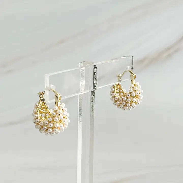 Pearl Hoop Earrings Earrings Ellison and Young 