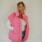 Pretty In Pink Oversized Puffer Vest vest Hyfve 