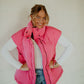 Pretty In Pink Oversized Puffer Vest vest Hyfve 