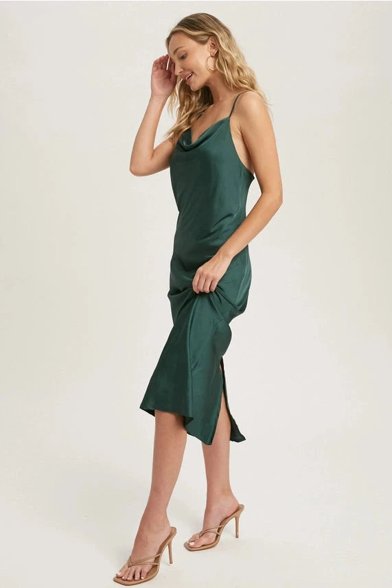 Satin Midi Slip Dress Fray Clothing 