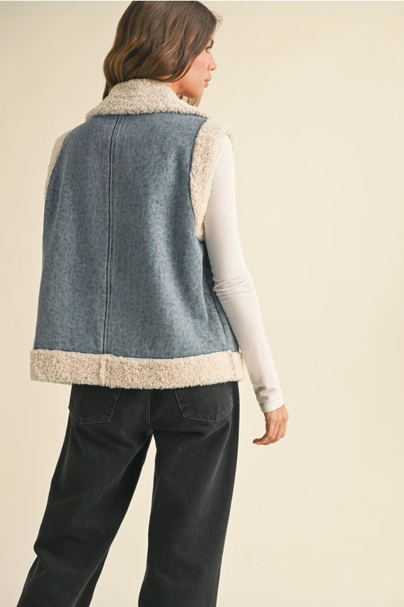 Sherpa Denim Vest vest miou muse 