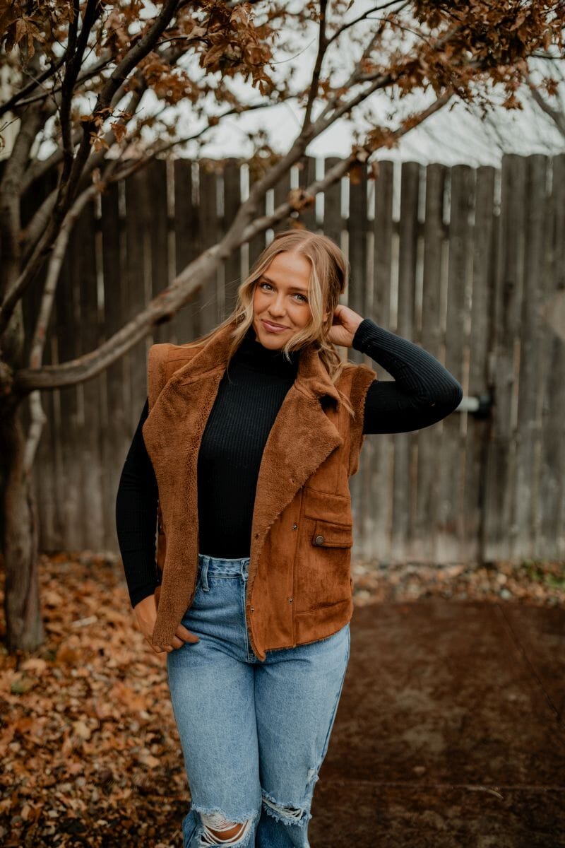 Suede & Faux Fur Vest vest &merci 