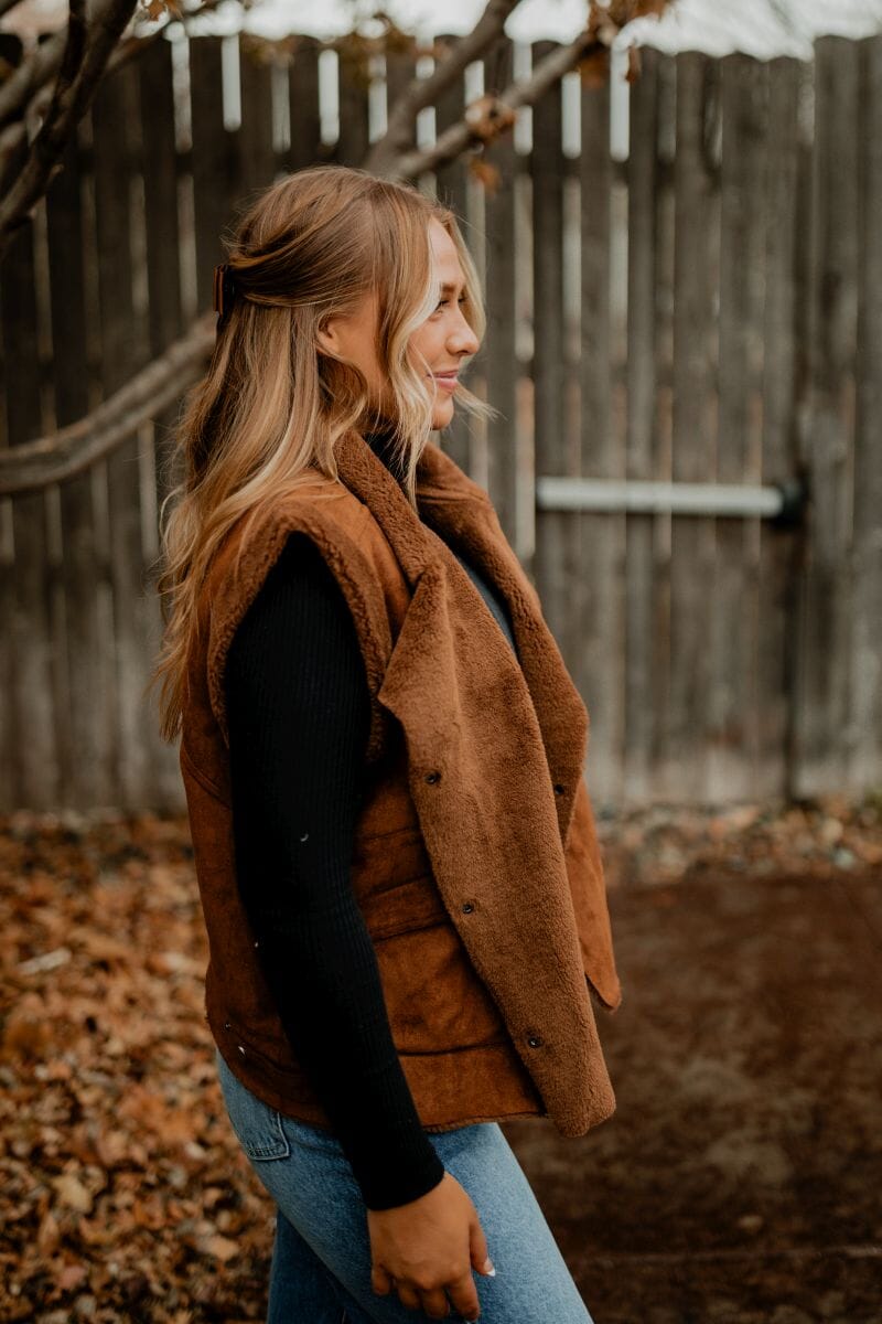 Suede & Faux Fur Vest vest &merci 