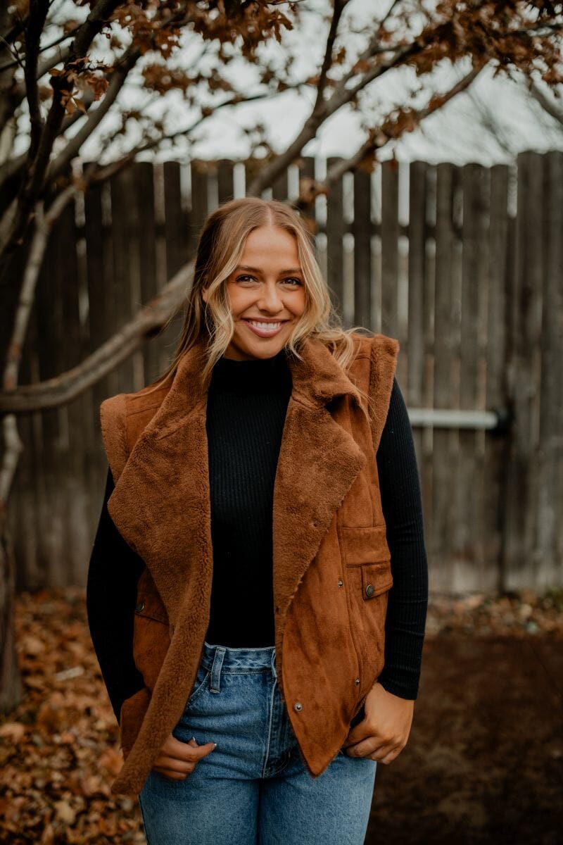 Suede & Faux Fur Vest vest &merci 